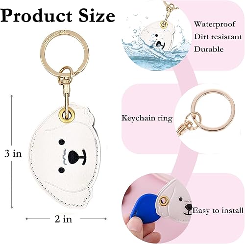 Miniatura 106 de Funda de cuero para llavero para Apple Airtag, funda protectora de AirTag con anillo para llavero, funda antiarañazos para llaves