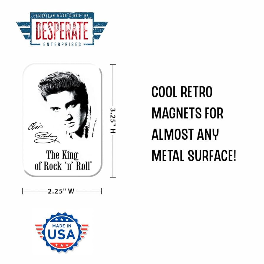 アメリカン　ヒーロー　プレートインテリア　エルビス・プレスリー　マグネット Amazon.com: Desperate Enterprises Elvis - Signature