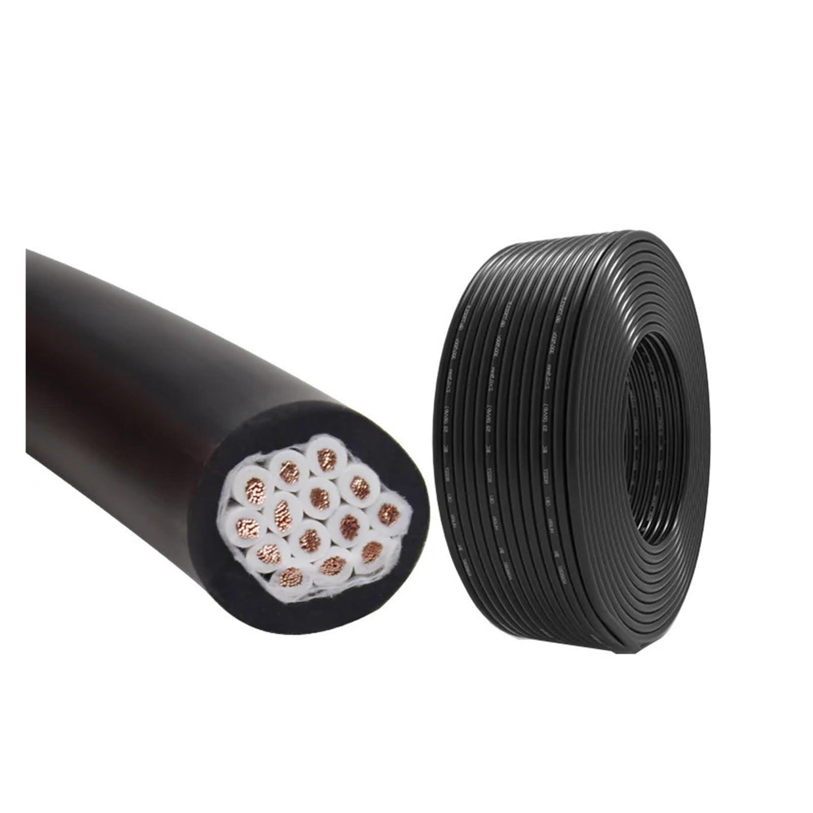 Ekranowany kabel z rdzeniem z czystej miedzi, 100 m, kabel do monitorowania zasilania i sterowania RVV, rdzeń z czystej miedzi 14-50, 17-26 AWG, ekranowany(50 Cores,22 AWG 100 meters)