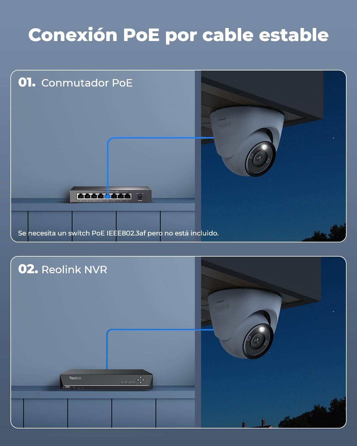 Reolink 12MP Camara Vigilancia PoE con Foco, Camara IP Exterior con Detección de Personas/Vehículos/Pets, Audio Bidirectional, Visión Nocturna en Color, Grabación 24/7 y Lapso de Tiempo, RLC-1224A | Camara Vigilancia con Detección de Personas/Vehículos/Pe