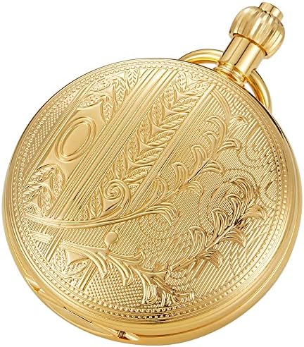 Tiong Vintage Mechanical Pocket Watch Unique Tourbillon Moon Phase Roman Numerals Scale Double Hunter Pocket Watches & Gift Box