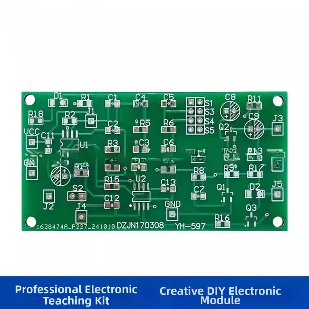 NE555 Kit di saldatura fai da te a forma d'onda, circuito di formazione elettronica, 7,4 x 3,9 cm, PCB verde, 6,5 V