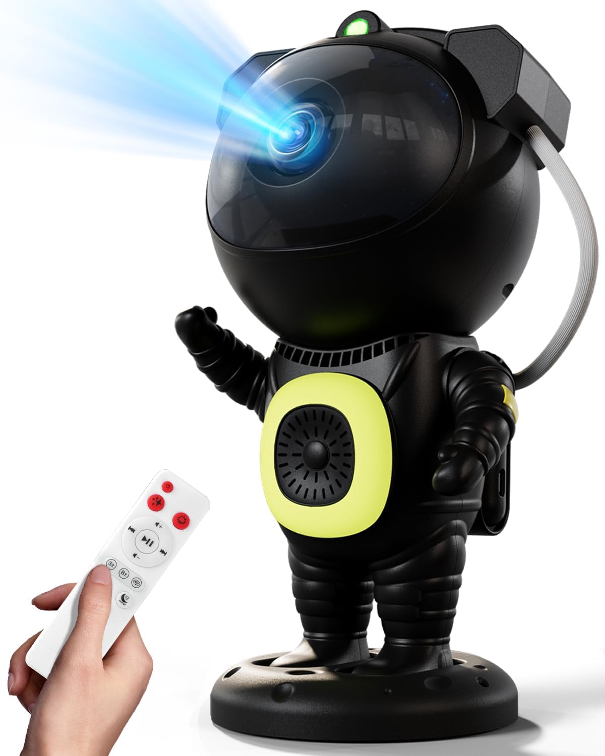 Monomine Astronaut Galaxy Projector, Space Projector, with Bluetooth Speaker and Remote Control, 360° Adjustable Angle, Star Night Kids Lamp with Nebula Effect, Adult Birthday Gifts (Black)