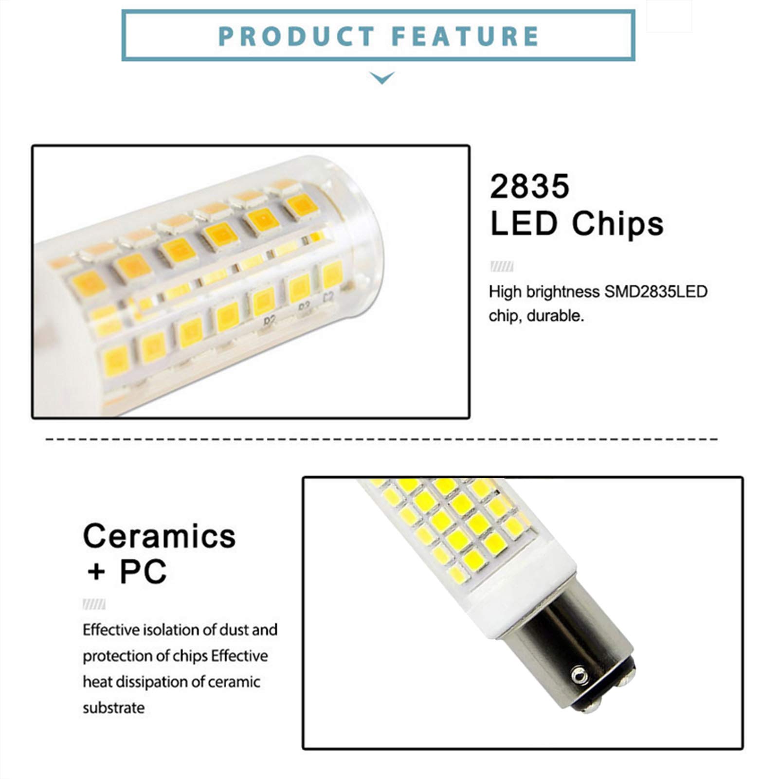 Ampoule LED 10 W BA15D à culot à baïonnette, équivalent aux ampoules halogènes 100 W, ampoule maïs en céramique T3/t4, ampoule d'éclairage intérieur et extérieur, paquet 4
