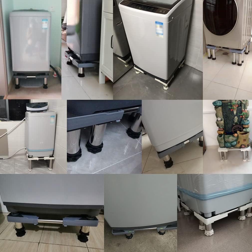 Buy 1 get 1 🔥 Washing Machine Refrigerator Base, with Adjustable Durable Stainless Steel Feet Refrigerator Stand for Fridge Freezer Furniture Roller Home Appliznce