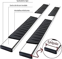 Vista 8 de N-X - Estribos de 6 pulgadas (incluye 8 soportes y cubiertas de plástico) y escalones para camioneta de 2 filas y 4 puertas, un par