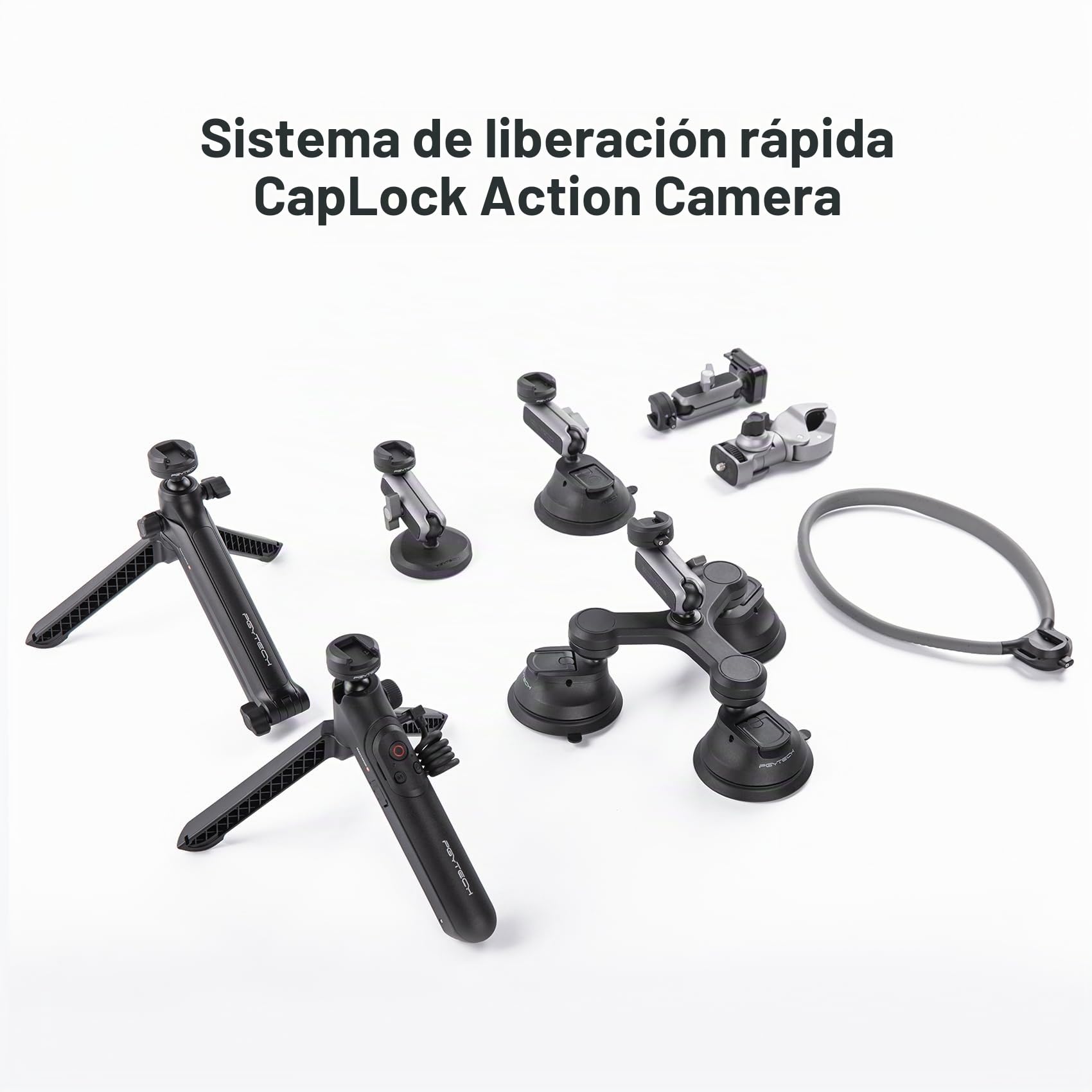 PGYTECH CapLock MantisPod Power, Empuñadura Batería para Insta360 5000mAh | Power Stick y Trípode de Carga Vlog con Adaptador 1/4, Cuatro Modos Principales de Grabación, Sistema de Liberación Rápida