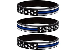 Sainstone 9/11 Remembrance Bracelet: Thin Blue Line American Flag and Police Bracelet Set