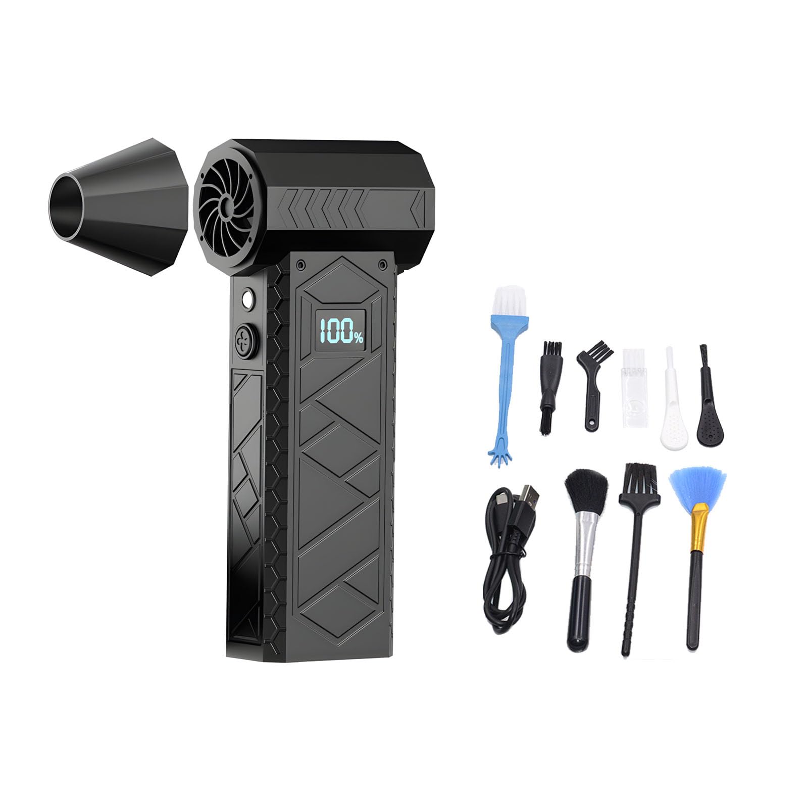Zepfjhe Black 1Pc User Friendly Rechargeable Handheld Blower Long Lasting Battery Keyboard Blower For Sustainable Cleaning Use Keyboard