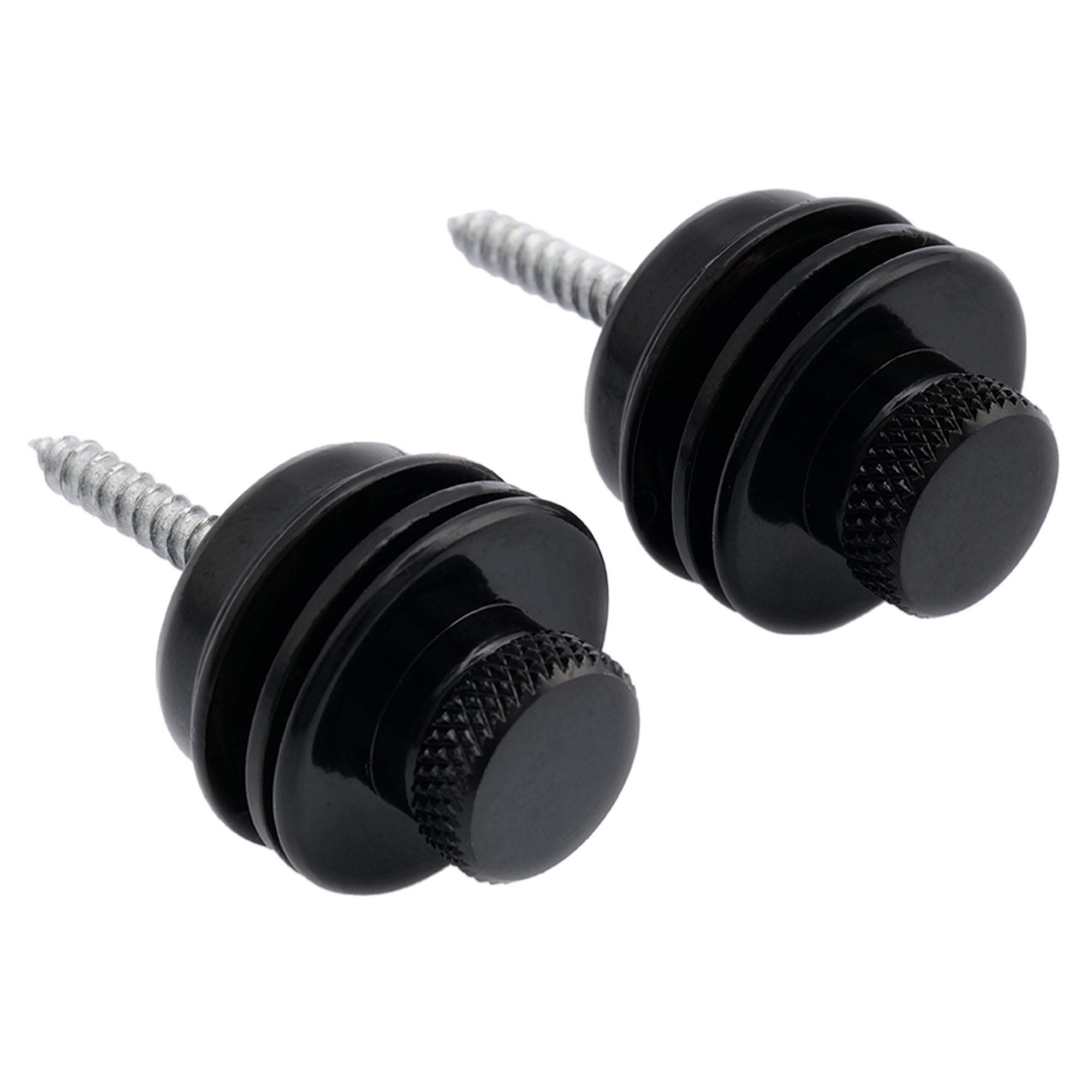 Flat Head Guitar Big Strap Locks System Schaller-Style Straplocks Parts for Electric Acoustic Guitar Bass,Black (Pack of 2)