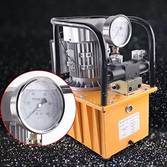 TFCFL Hydraulic Pump Electric Hydraulic Pump 10000 PSI Electric Driven Hydraulic Pump Solenoid Valve Pedal Switch 750W Double Acting Driven Pump Manual Hydraulic Power Unit