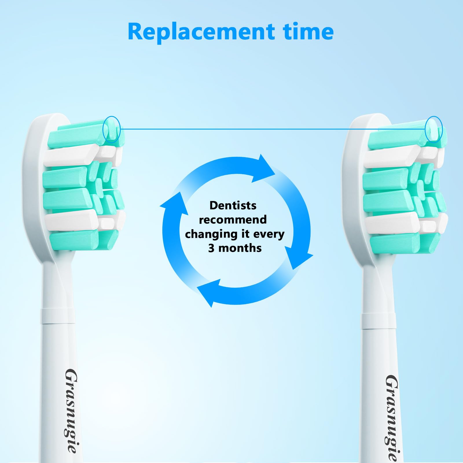 Cabezales de repuesto para cepillo de dientes eléctrico Philips Sonicare Mango a presión: cerdas de suavidad media, 10 cabezales de cepillo, color blanco