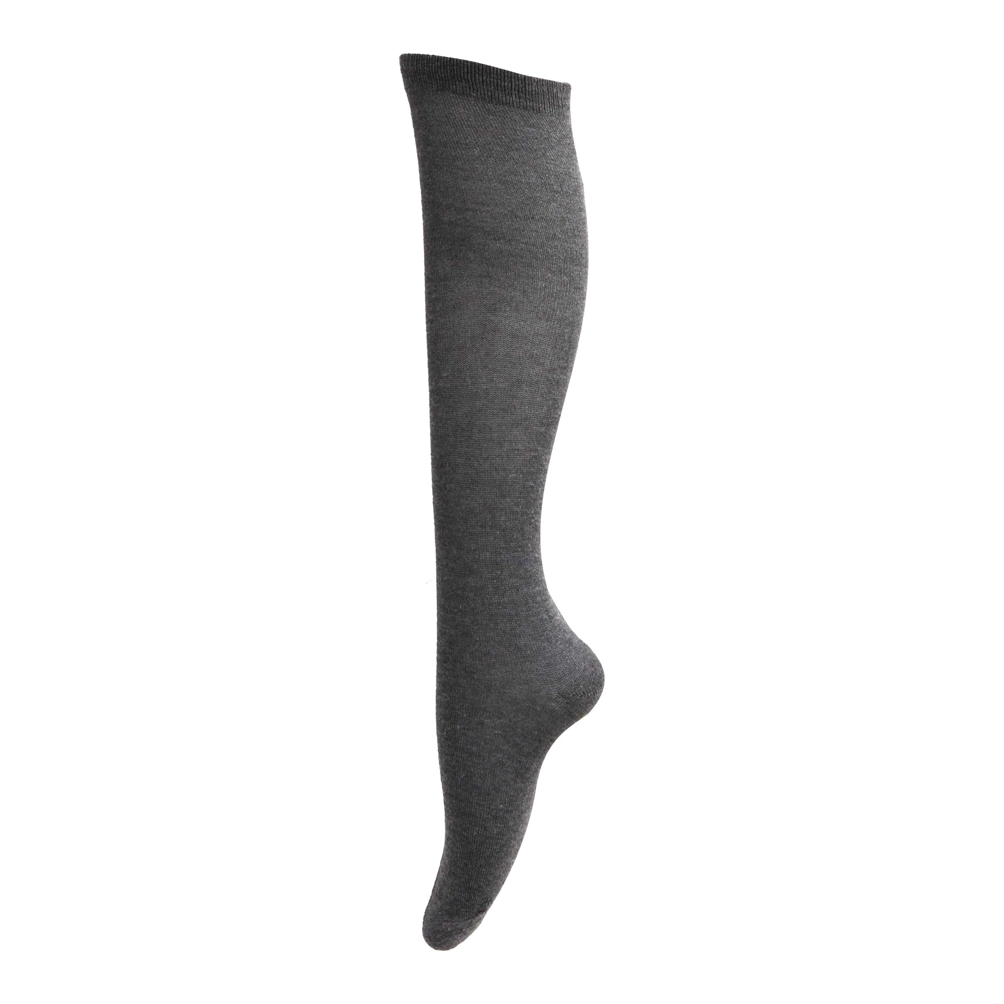 Textiles Universels Girls Grey Childrens Plain Knee High School Socks (Pack Of 3) (Uk Shoe 4-6 (Age: 13+ Years)) (Grey) (Uk Shoe 4-6 (Age: 13+ Years), )