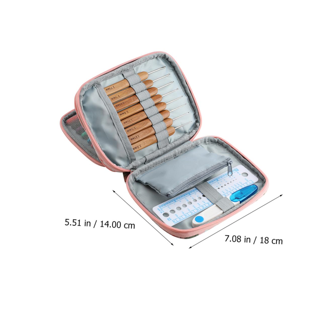 BELLIFFY Set Uncinetto in Acciaio Inossidabile Tpr Manico Morbido Kit per Lavorare a Uncinetto con Borsa per Principianti e Casalinghe