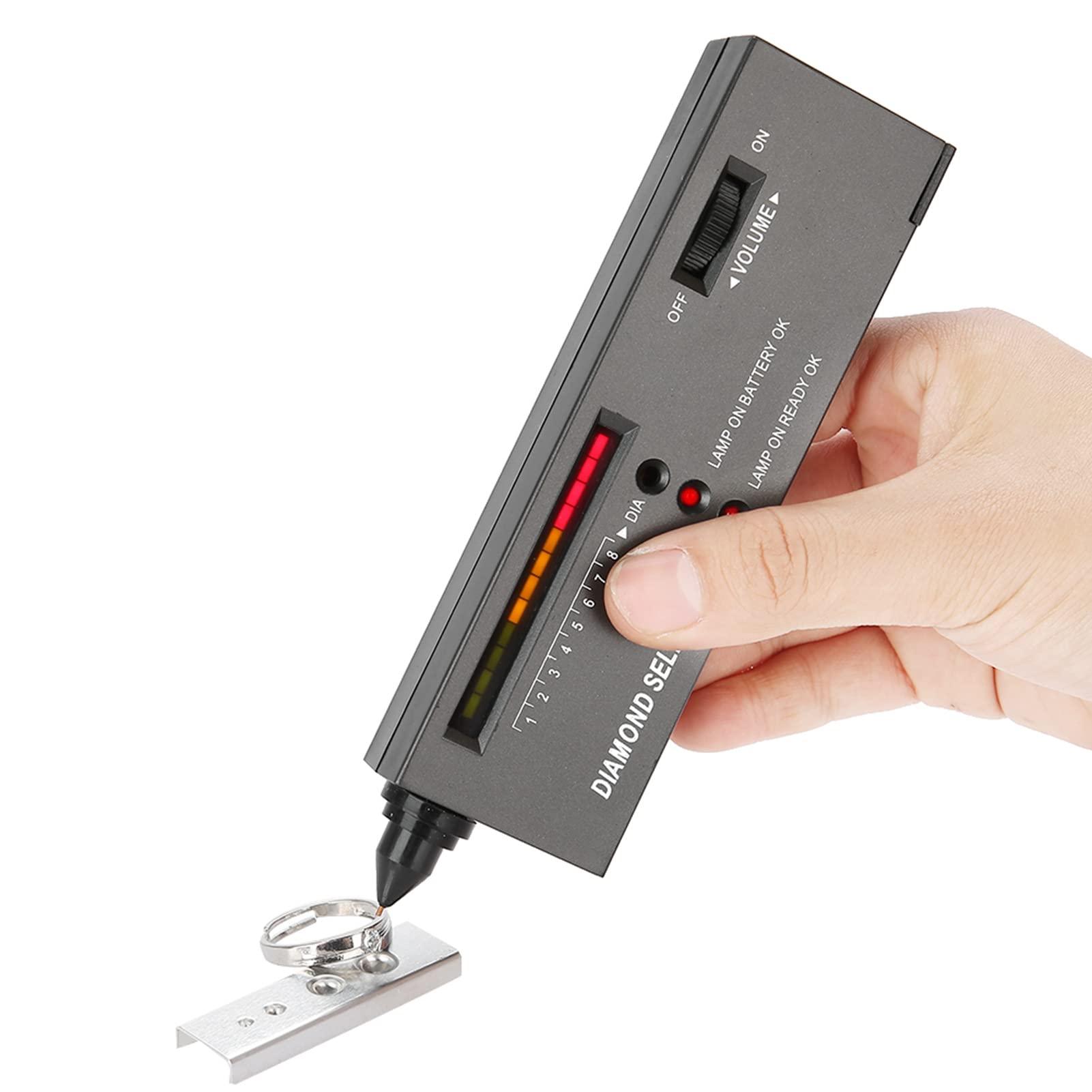 Elektronischer Diamantprüfstift mit LED-Audio, Tragbares Präzisionswerkzeug für Schmuck-Edelstein-Prüfung