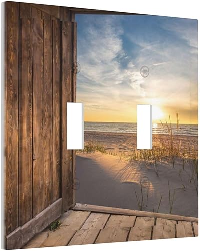 Miniatura 29 de Cubierta de Interruptor de Luz de 1 Gang con Escena de Flores de Grecia Mediterránea, Dispositivo Individual Basculante/GFCI, Placa Decorativa