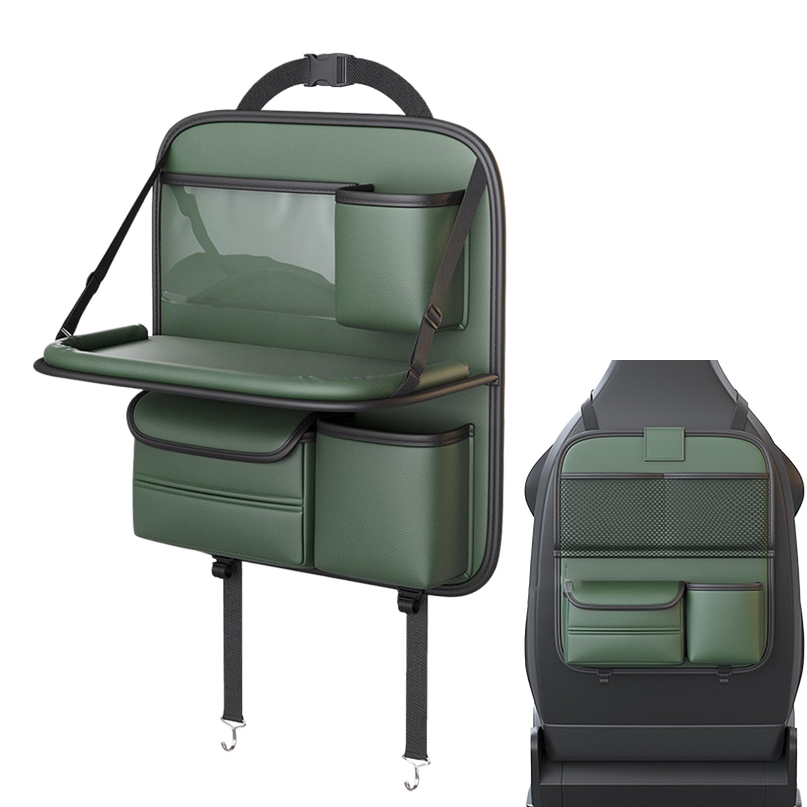 Autositz-Rücksitz-Organizer – Mehrzweck-Tablett und Aufbewahrungstasche | 8 Taschen, Fahrzeugsitz-Lückenhalter, wasserdichter Auto-Rücksitz-Organizer für Spielzeug, Bücher, Handys, für Pendler, Arbei