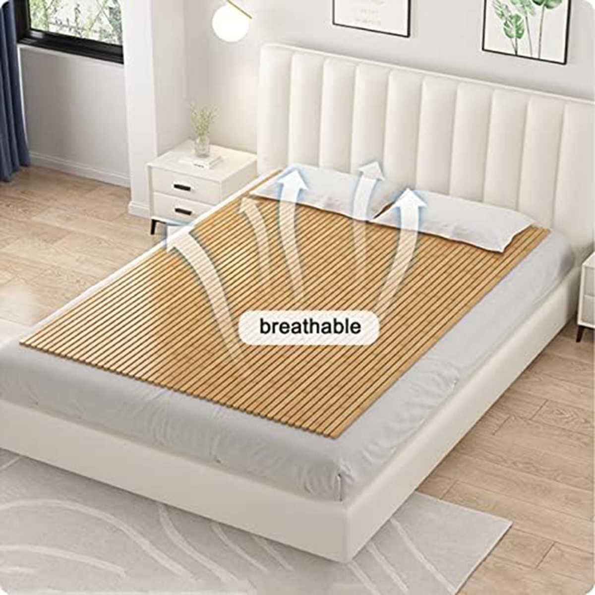 Doghe di supporto per letto in bambù arrotolabili, per supporto della vita e migliore qualità del sonno, materasso pieghevole per un sonno migliore, ricambio per doghe in legno