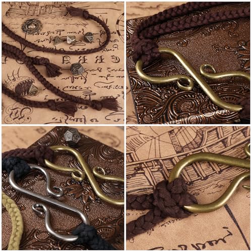 Image of HiiFeuer Medieval Rope Belt with Metal Buckle, Renaissance Adjustable Long Rope Belt for Dresses Viking Cosplay Ren Faire