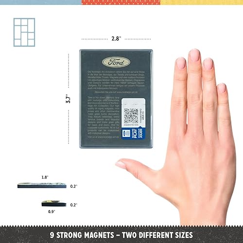 Miniatura 2 de Nostalgic-Art Imanes de nevera de estilo retro, 9 piezas, Ford Mustang – The Boss – Idea de regalo para accesorios de coche, juego de imanes para