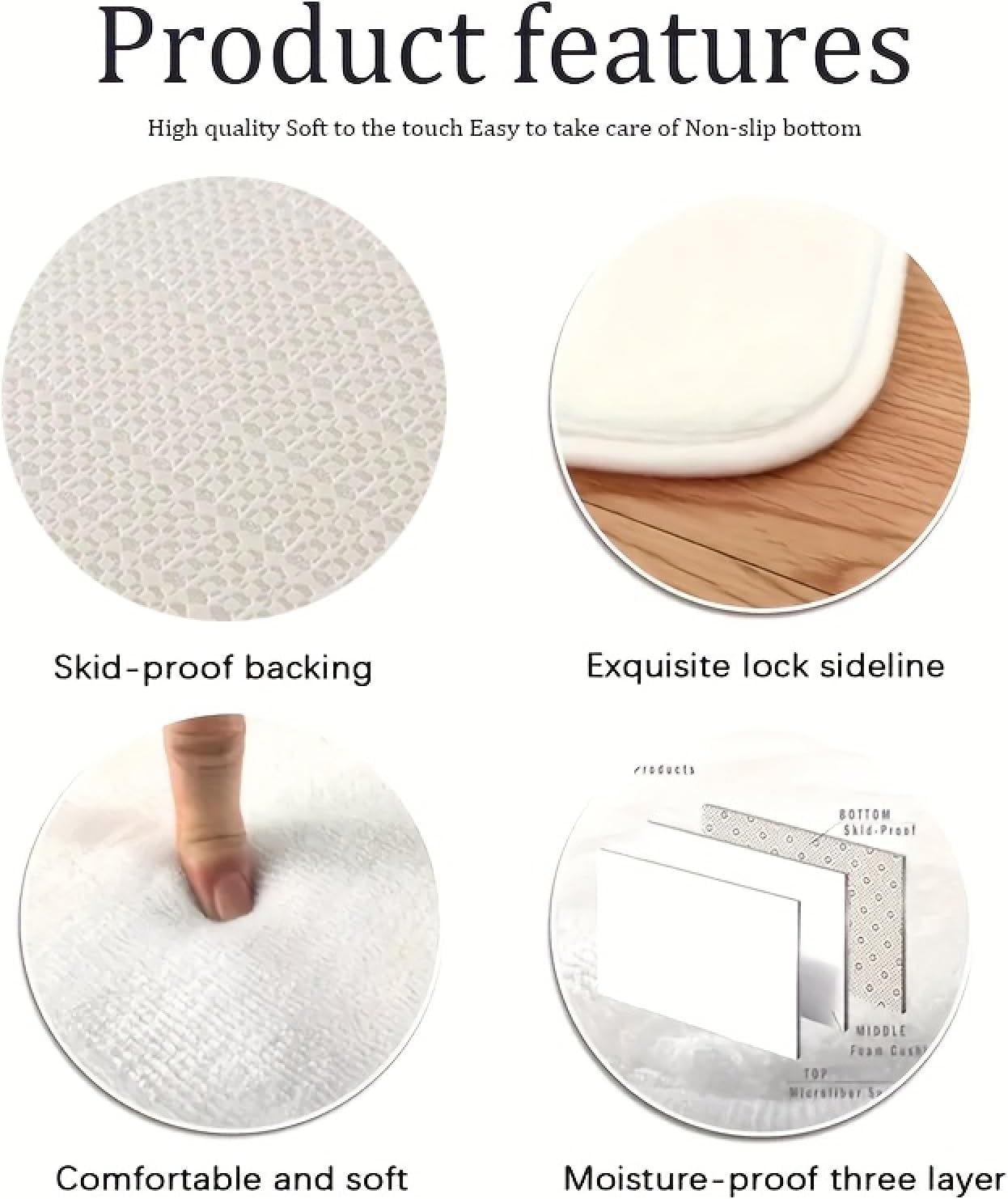 Soft Rug for Living Room Plush Carpet Cozy Bedroom Decor(80CMx120CM/GHM-7)