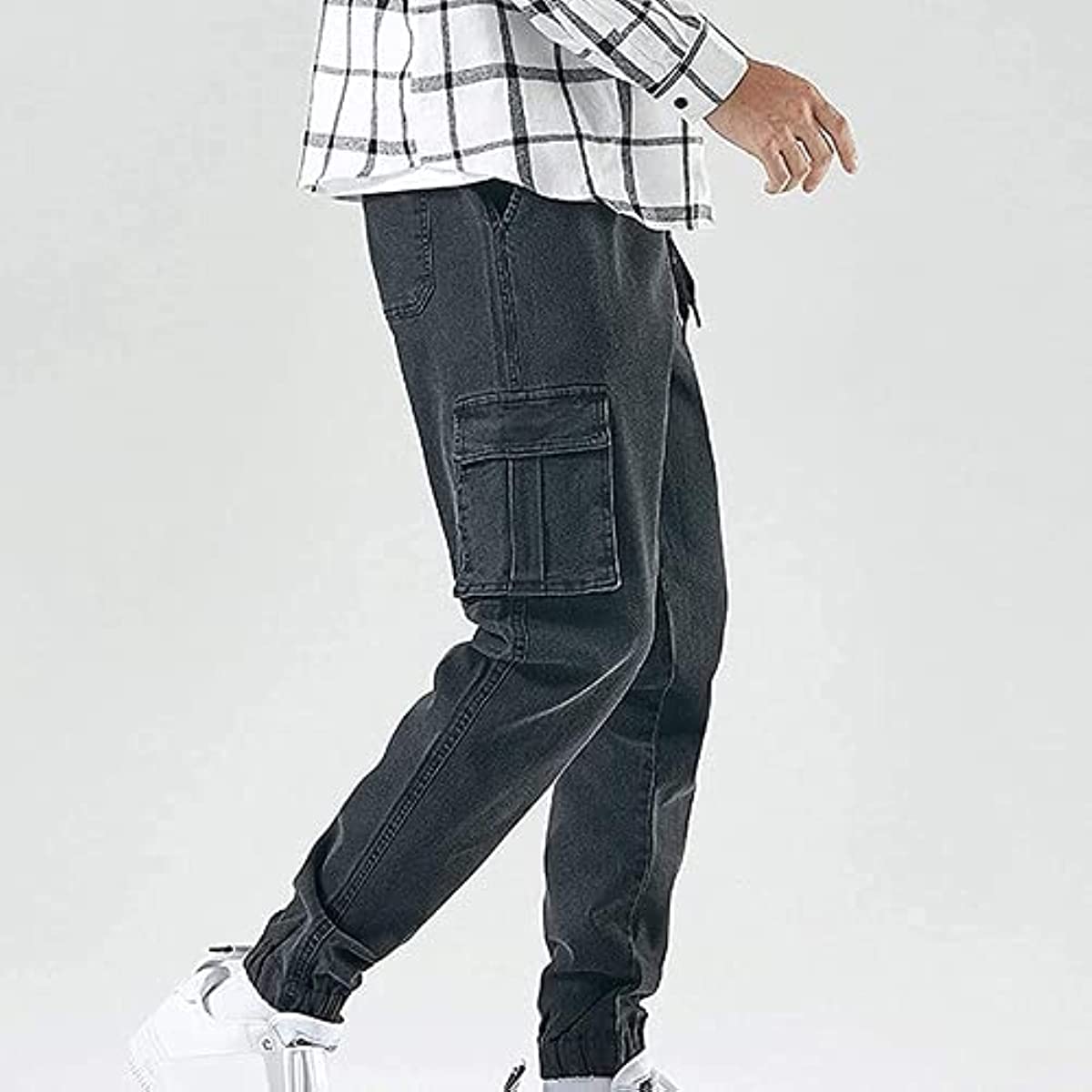 XYXIONGMAO Streetwear - Pantalones deportivos estilo hip hop, estilo cargo, para hombre, overoles deportivos, arnés para pies, Harlan