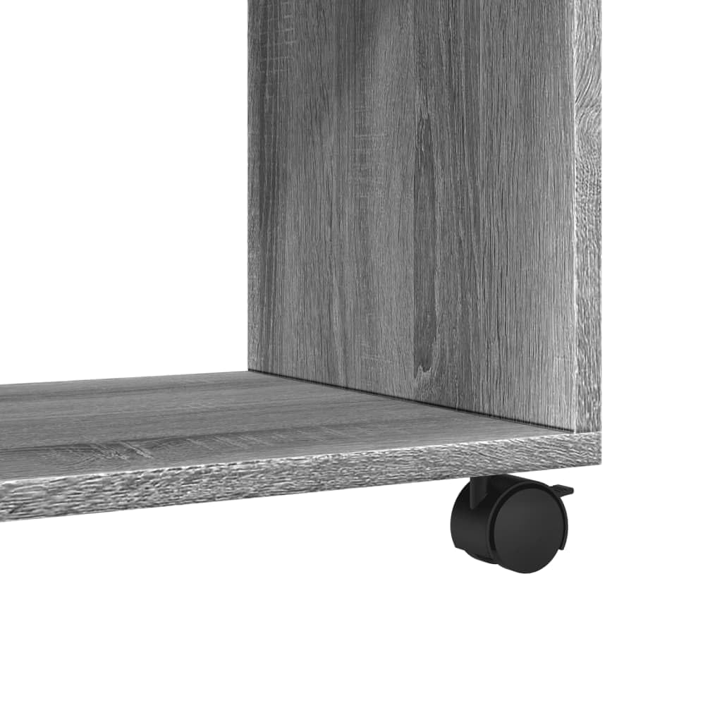 Sonoma szafka na kółkach, szara, 72 x 33 x 42,5 cm, materiał drewnopochodny, mobilny regał z 4 kółkami, 2 hamulce, uniwersalny stojak winylowy do salonu, biura i sypialni