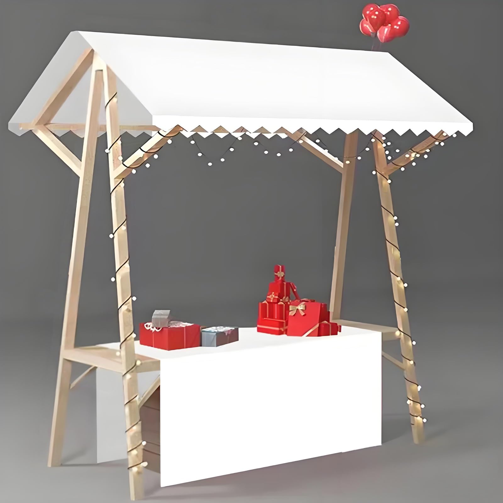 Chariot de vendeur ambulant en bois portable pour festival
