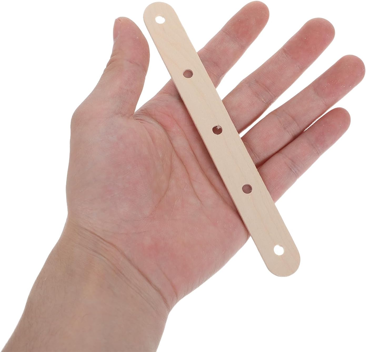 250pcs Craft Sticks Bulk - DIY Craft Supplies Natural Wood Sticks with Holes - Paintable Wooden Flat Dowels for Arts and Kids STEM, 6 Inch Length