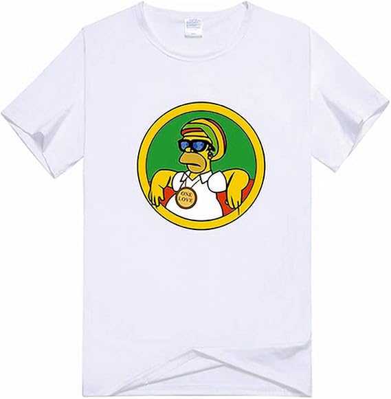 Amazon Hiphop アイテム専門店 Dzd One Love シンプソンズ モチーフ パロディ Tシャツ レゲエ ファッション Raggae ボブマーリー Tシャツ カットソー 通販