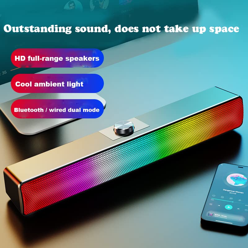 Głośnik komputerowy USB Bluetooth LED Subwoofer Bass Speaker Surround Sound Box do komputera laptopa, telefonu, tabletu MP3 (wersja USB Bluetooth)
