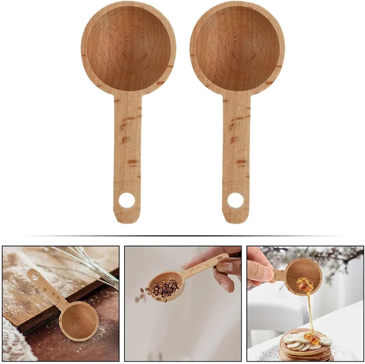 Coffee Scoop 10pcs Beech Wood Measuring Spoons Kitchen Tools Coffee Scoop Household Tool for Exact Measuring