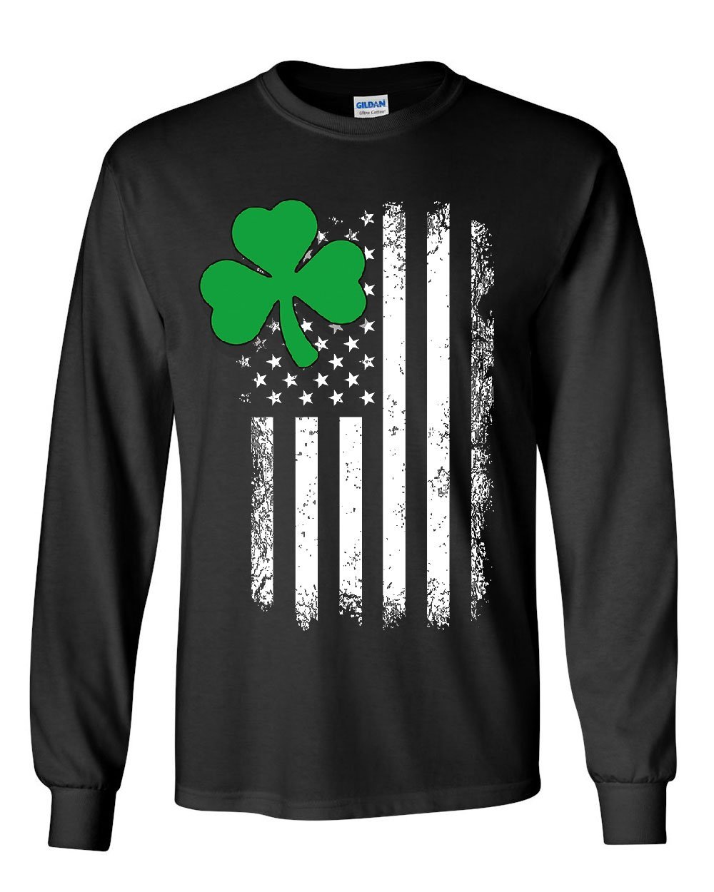 Shamrock Flag Stars and Stripes Long Sleeve T-Shirt Irish St. Patrick's Day Tee