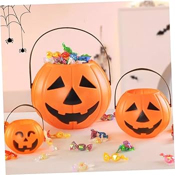 Amazon｜Luxshiny ハロウィン ミニ かぼちゃ キャンディ バケツ 3個
