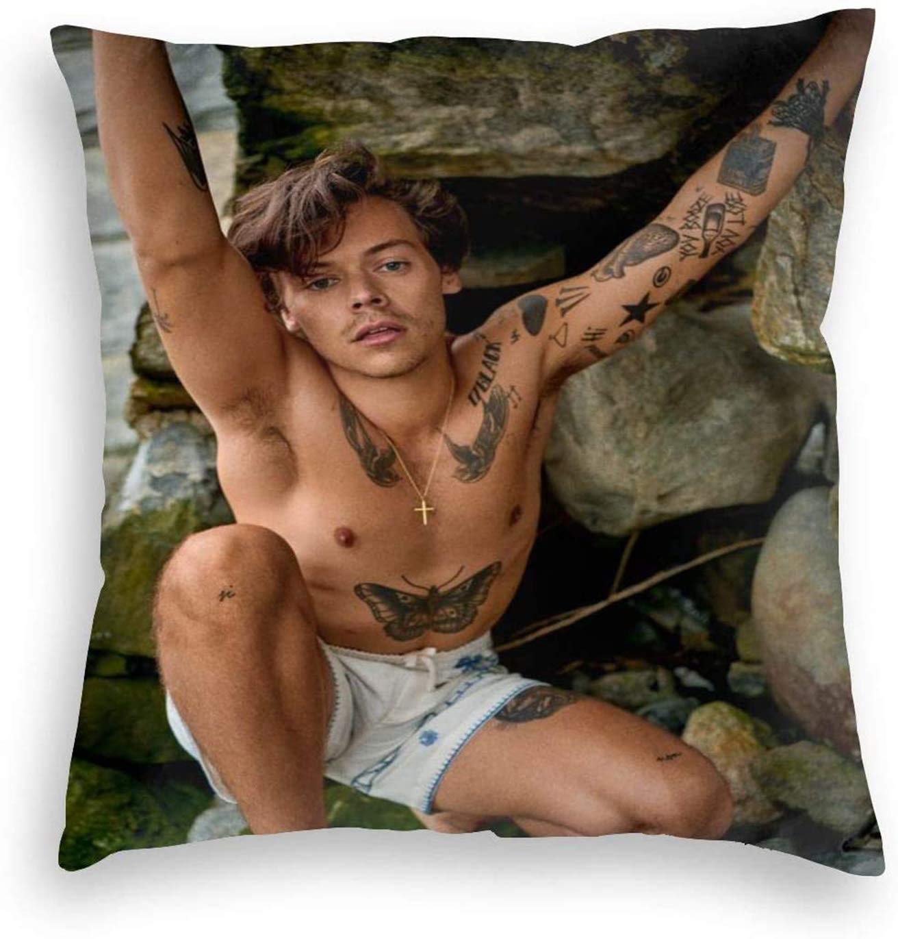 Pillow Case Casual Pillowcase Zippered Cushion Throw Case Pillow Case Cover 18X18 Inches