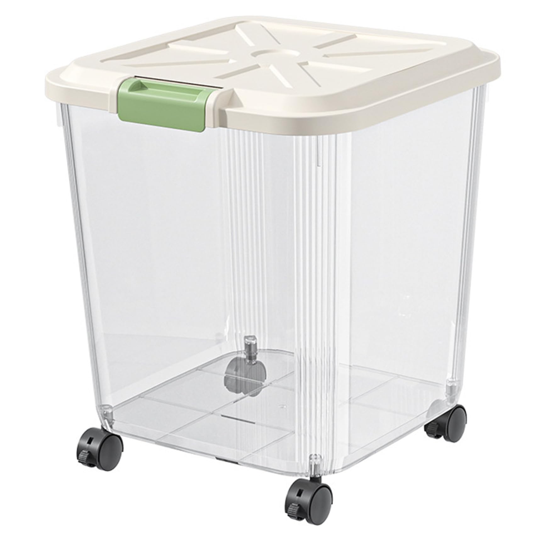 Conteneur de stockage de riz 15 kg transparent avec roues pour cuisine