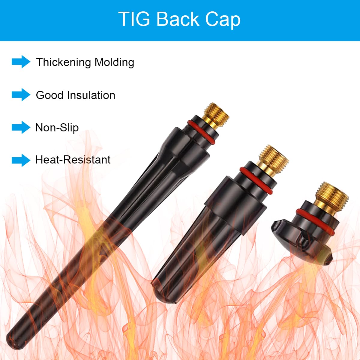 29 piezas TIG Stubby Gas Lens #10 para kit de copa de vidrio Pyrex para WP-17/18/26 Kit de accesorios de antorcha de soldadura TIG, cuerpo de pinzas, pinzas, copa trasera, junta de copa