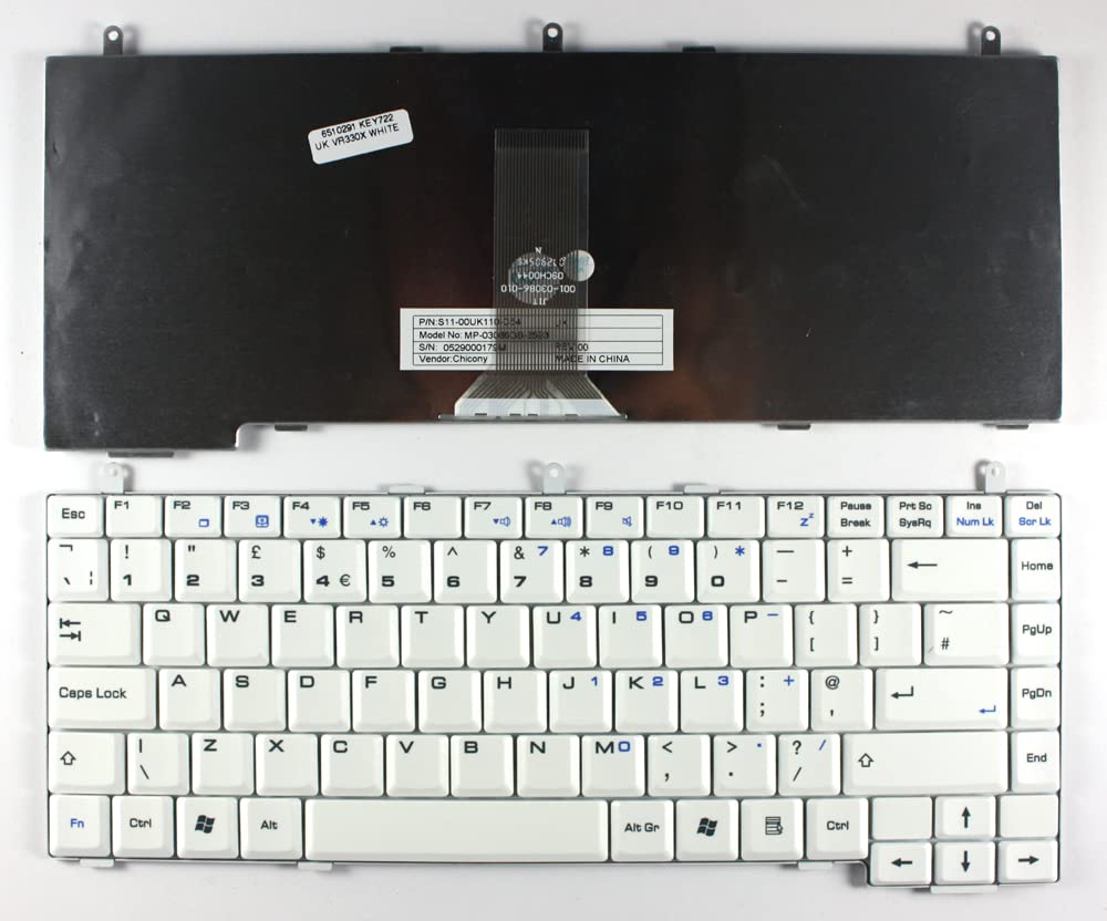 Clavier pour ordinateur portable LG K1 de remplacement blanc