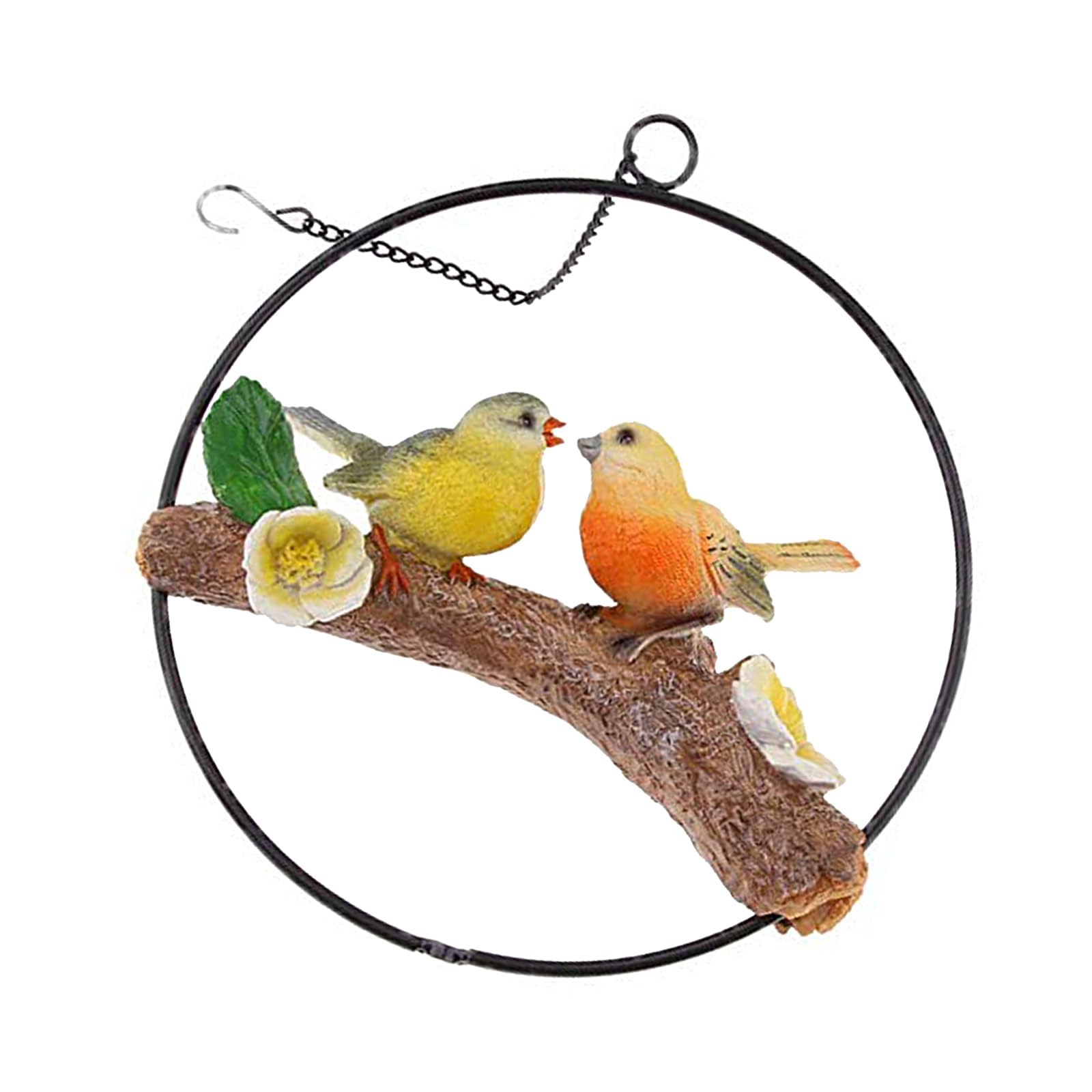 Piceioep Hanging Parrots Statues Sculpture Perching on Branch Animal Figurines Sculptures for Home Garden Patio Lawns Decorations Animal Figurines Sculptures Home Decors