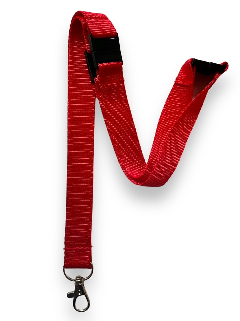 PAC Supplies Global Eco-Friendly Recycled PET Lanyard With 3 Point Breakaway Safety Clip (2, Red)