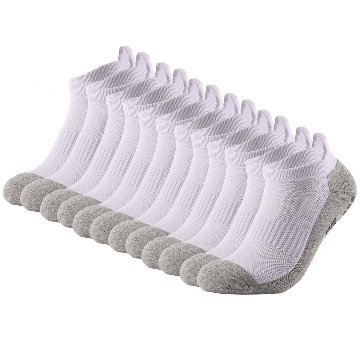 Calcetines de compresión de tobillo para hombres y mujeres, 2/4/6 pares, calcetines de compresión de corte bajo con soporte de tobillo, blanco, 12 pares, 12 Pares Blanco, 6-8