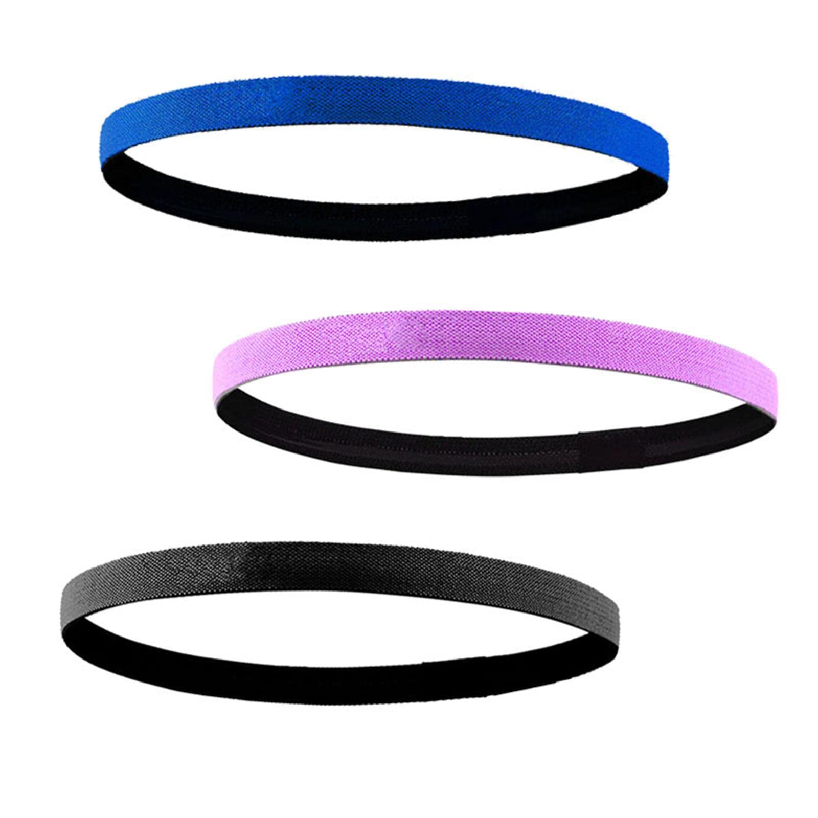 3 Piezas Cinta Deportiva Antideslizante Banda Elástica Diadema Unisex con Tira de Silicona para Guiar Sudor de Nylon Y Spandex Apta para Correr Gimnas
