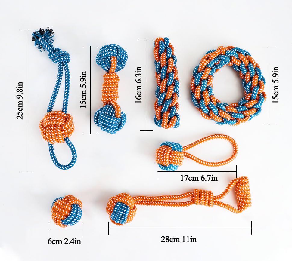 Dog-Toy-Set-7-Pack-Durable-Knotted-Rope-Toys-for-Puppy-and-Small-Dogs-Interactive-Chewing-and-Outdoor-Activities-Enhances-Dental-Health Dog Toy Set 7 Pack Durable Knotted Rope Toys for Puppy and Small Dogs Interactive Chewing and Outdoor Activities Enhances Dental Health