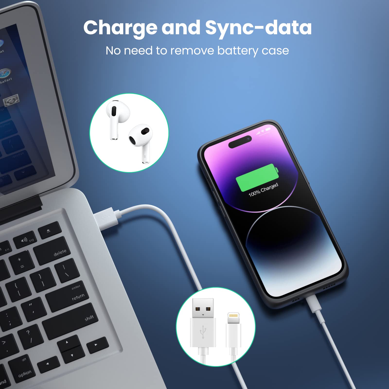 HETP Batterie Externe 10800mAh, Ultra Compact Power Bank avec Cables intégré, 15W 3.0A Chargeur