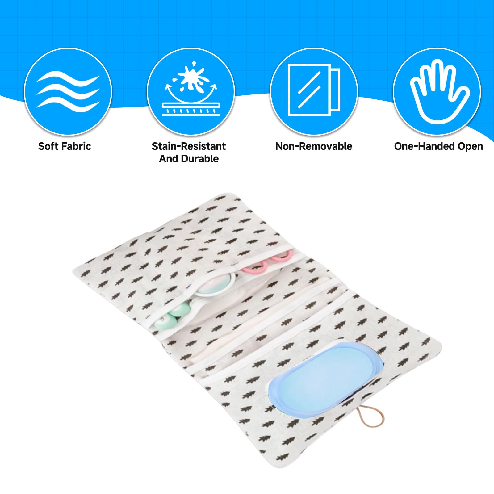 Porta Pannolini Organizer 2 in 1 Beauty Case, Pieghevole Compatto per Viaggio Salviette Creme