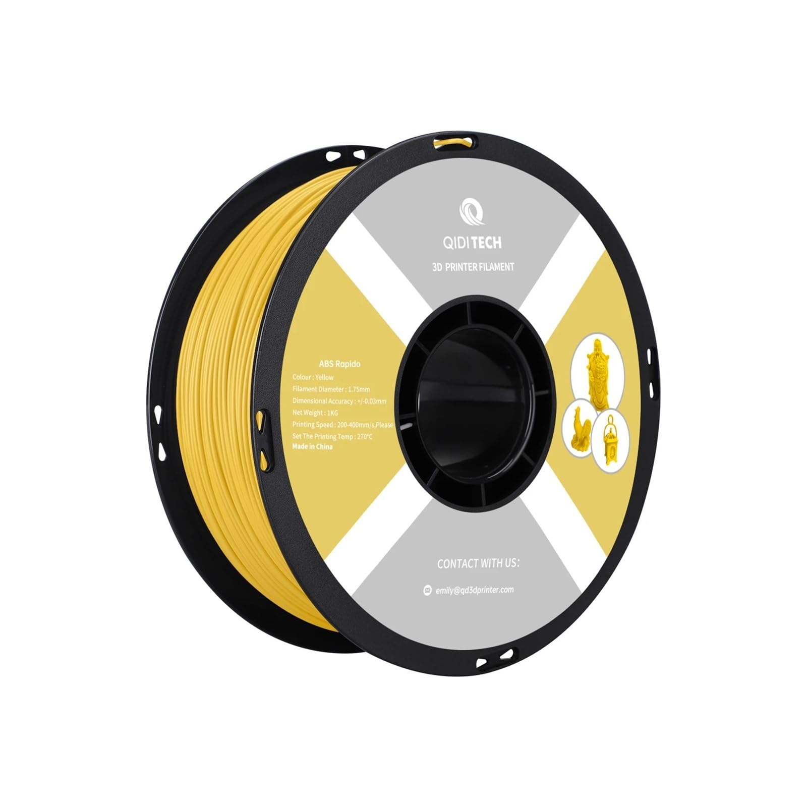 Material de impresión 3d, Filamento for impresora 3D de 1,75 mm, bobina de 1 kg, compatible con la mayoría de impresoras 3D FDM, para varias piezas de filamento de impresión 3D(BLACK ABS)