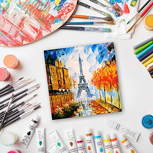 Leinwand zum Bemalen Set (10er Pack) – 20 x 20 cm, Vorgespannte Weiße Künstler Canvas Panel Leinwände - 3mm starkem Malkarton -Geeignet für Acryl und Öl Malerei Sowie zum Skizzieren und Zeichnen