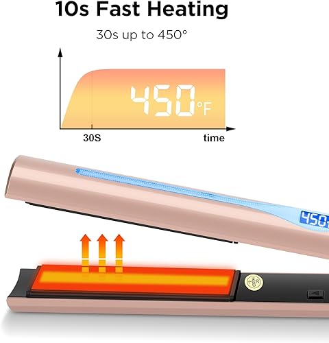 Miniatura 6 de Prizm Plancha de pelo profesional de 1 pulgada 2 en 1, rizador plano de turmalina de cerámica con 11 temperaturas ajustables para más tipos de