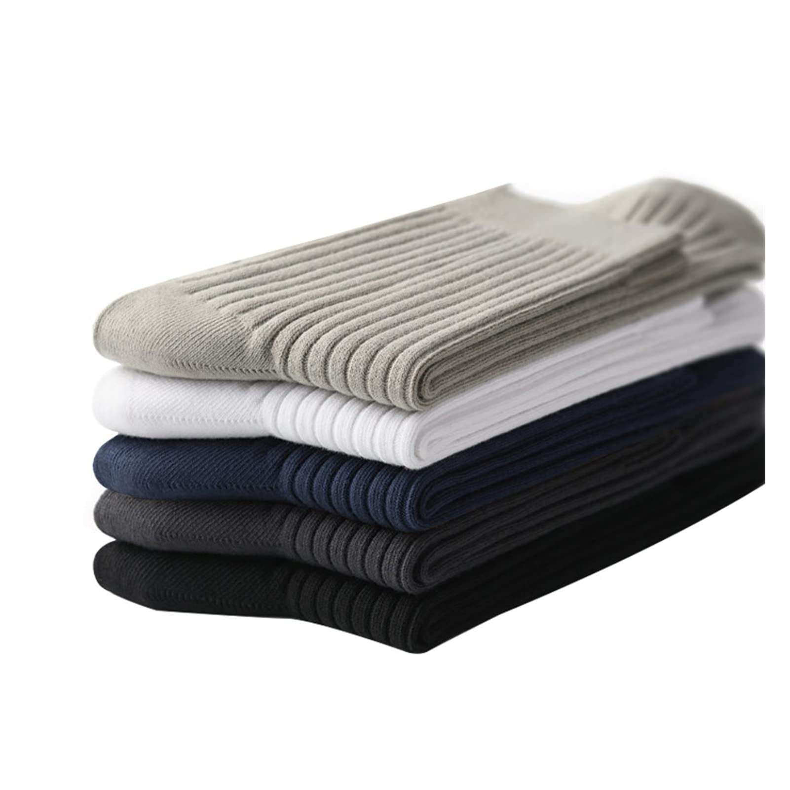 ZZSRJ Calcetines de algodón for Hombres Set 5 Pares de Calcetines de Tubos de Mediados Negros Calcetines de Negocios Medias Deportivas Cómodos Calcetines de Hombres Grandes