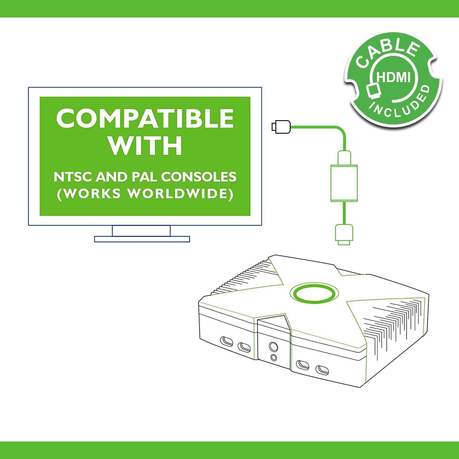 Convertisseur X-Box vers HDMI,Câble Adaptateur HDMI pour Console X-Box d'origine Prend en Charge Toutes Les résolutions Adaptateur X-Box d'origine